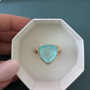 Gold and Blue Gemstone Ring